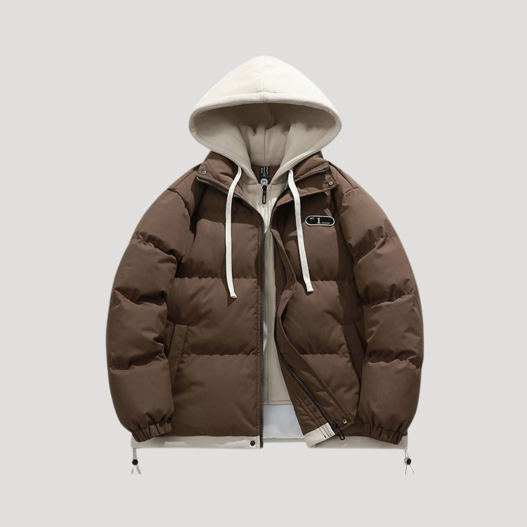 Men’s Layered Hood Puffer Jacket