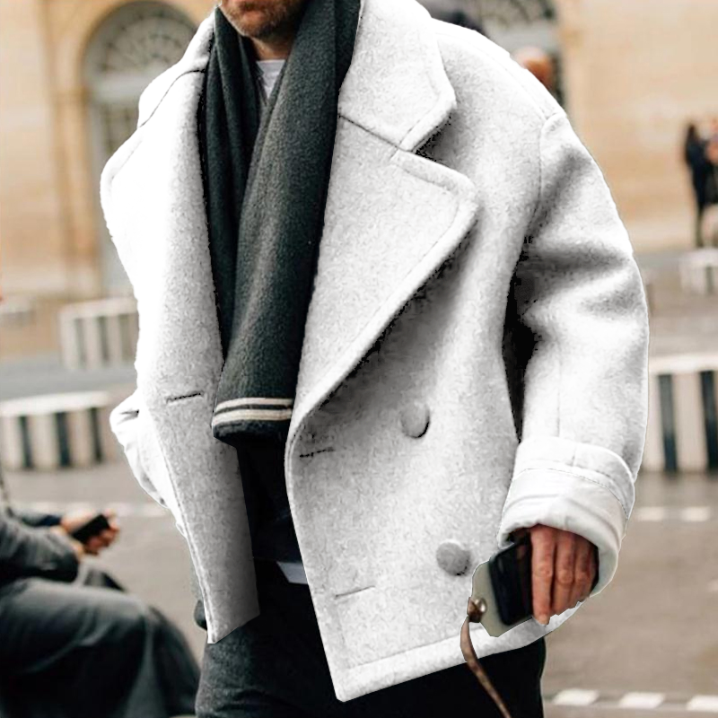 Classic Mens Wool Overcoat Relaxed Fit - BritishElegance