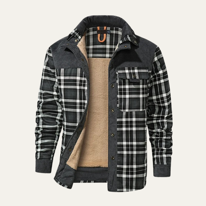 Men’s Solid Fleece Hoodie with Sherpa Lining