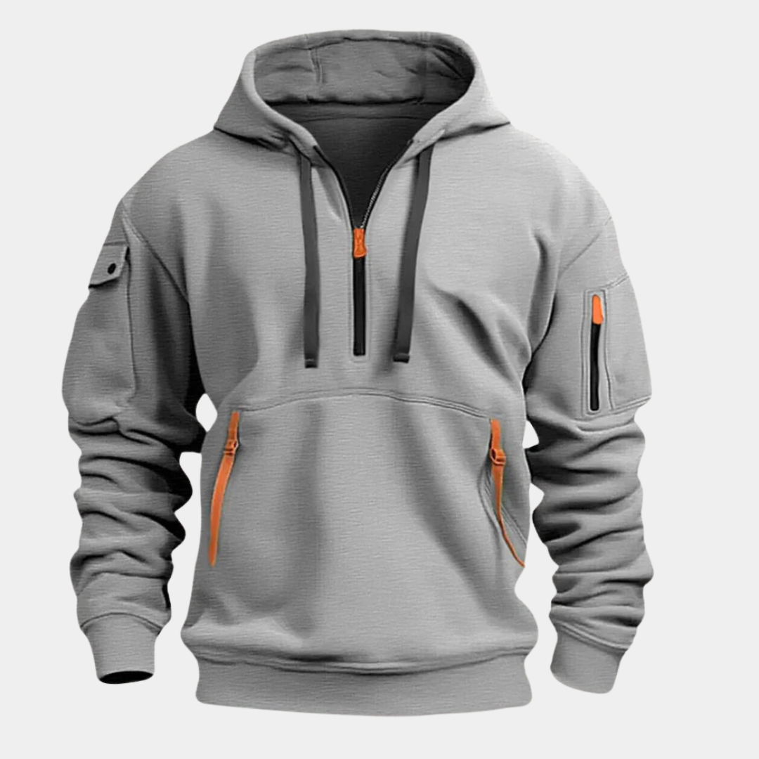 Men’s Multi Pocket Fleece Hooded Casual Shirt