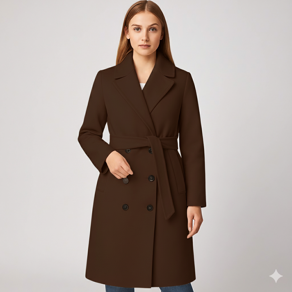 Coleen | Winter Coat - Double-Breasted Classic Outerwear with Waist Belt for Women