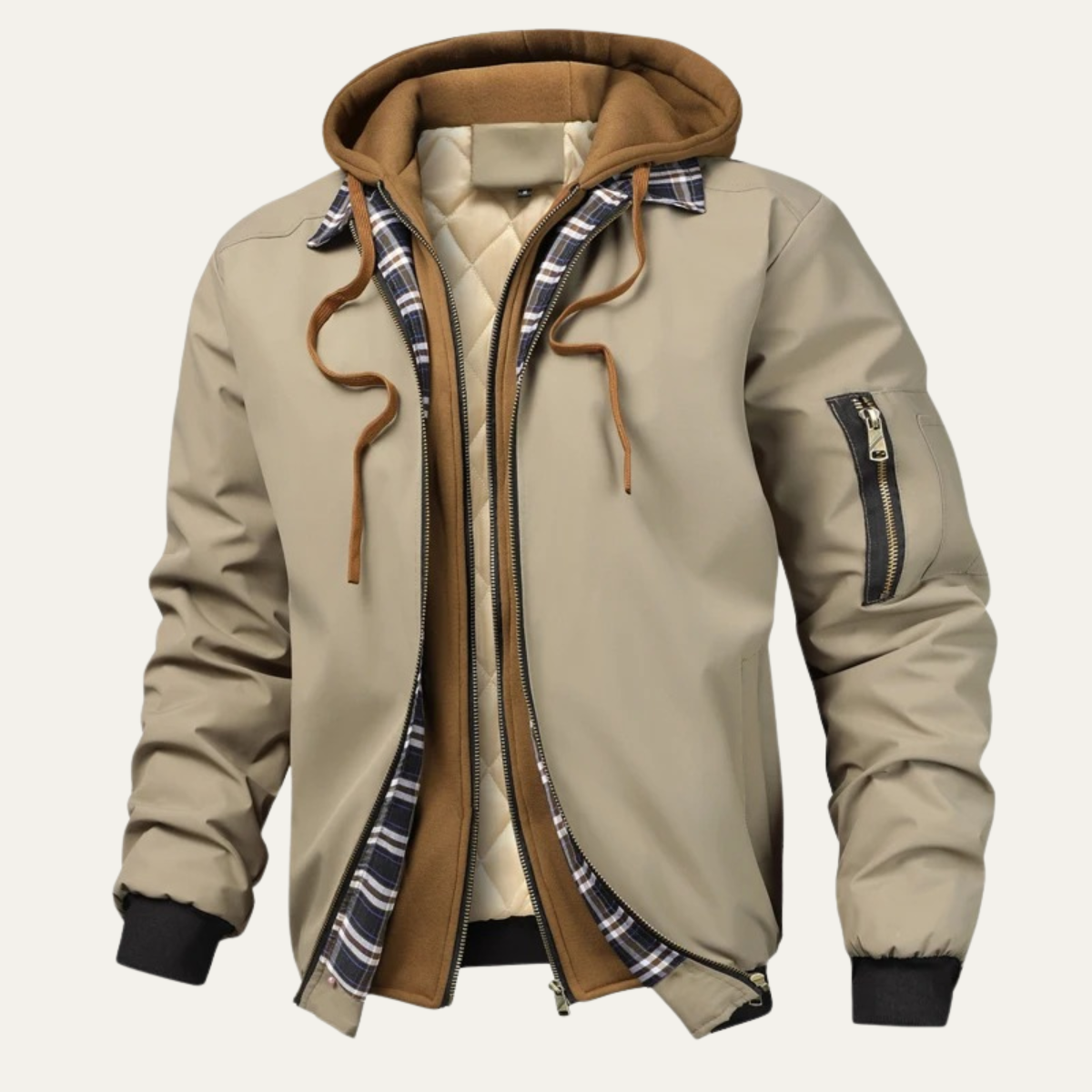 The Villasimius Men’s Winter Fleece Lined Hooded Bomber Jacket