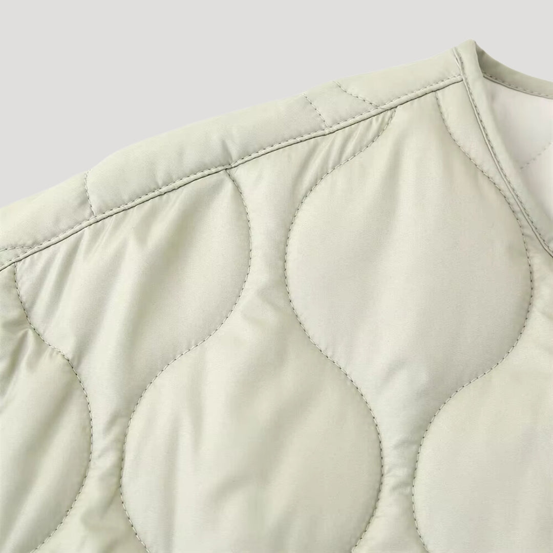 Women’s Wave Quilted Collarless Zip Jacket
