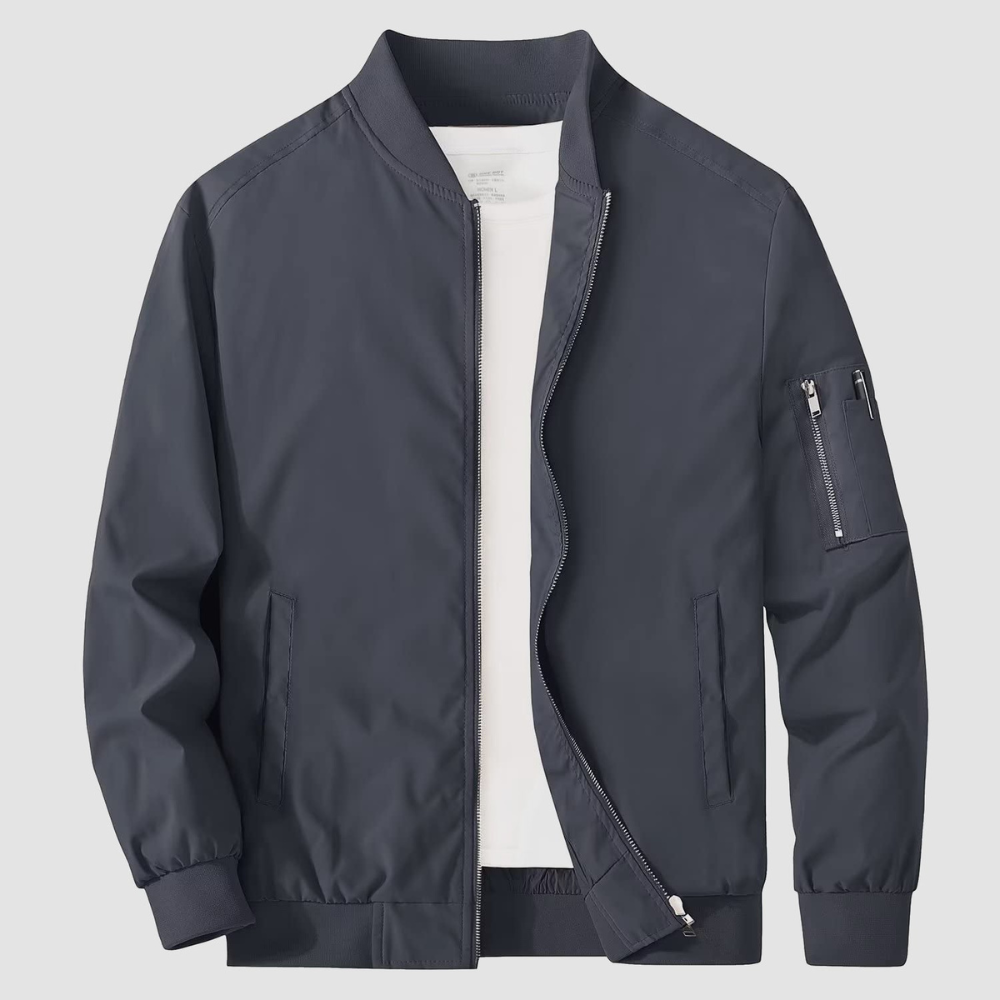 Men’s Classic Full Zipper Bomber Jacket