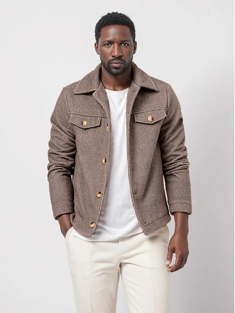 Classic Wool Jacket with Pockets - BritishElegance