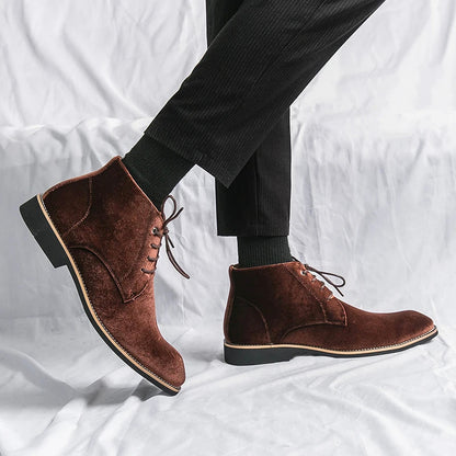 Classic Formal Leather Boots with Laces - BritishElegance