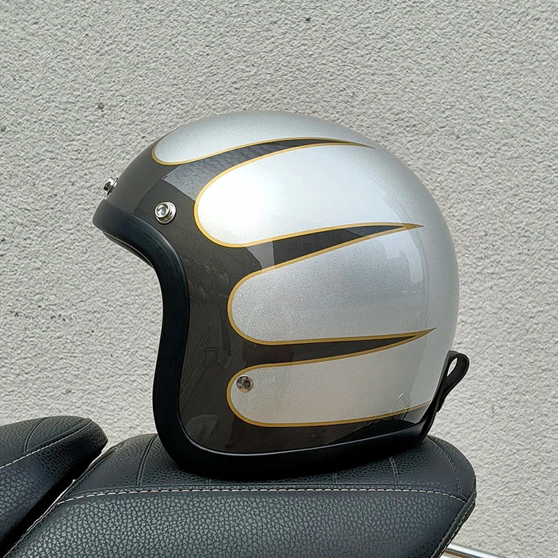 Classic Vintage Motorcycle Helmet DOT ECE Certified