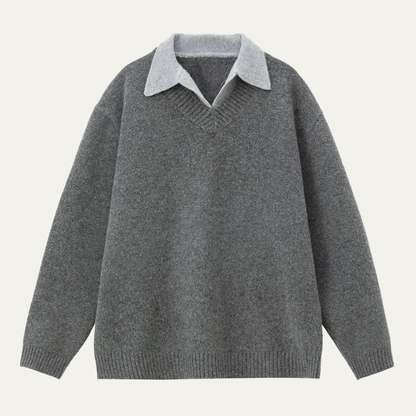 The Campobasso Men’s Wool Blend Polo Collar Knit Jumper