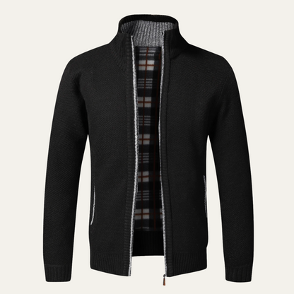 Men’s Textured Full Zip Knit Cardigan Jacket
