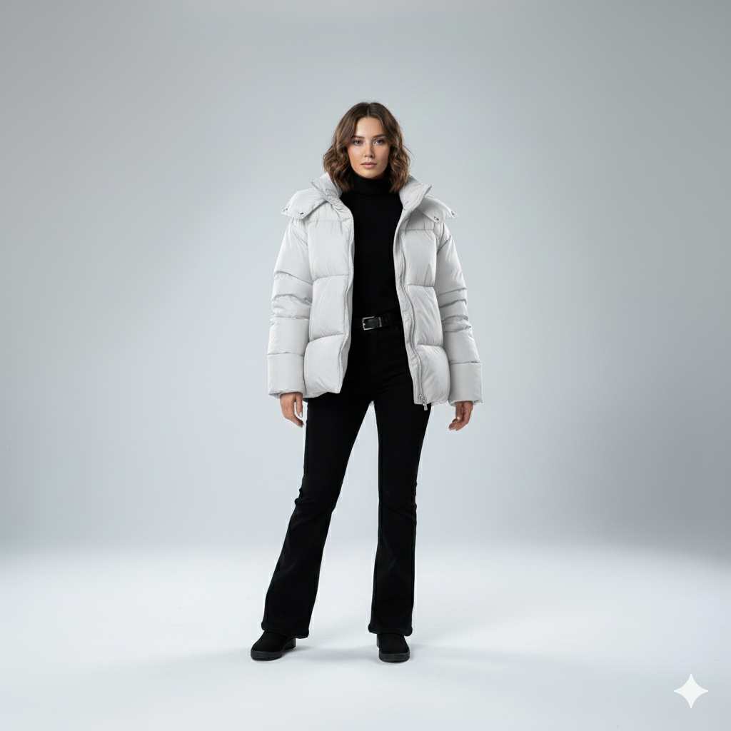Jasmine | Padded Jacket - Oversized Quilted Hooded Winter Coat for Women