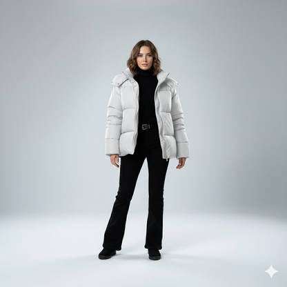 Jasmine | Padded Jacket - Oversized Quilted Hooded Winter Coat for Women