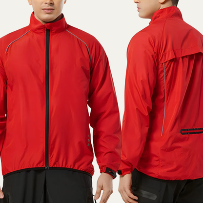 Men’s Reflective High Collar Full Zip Cycling Jacket