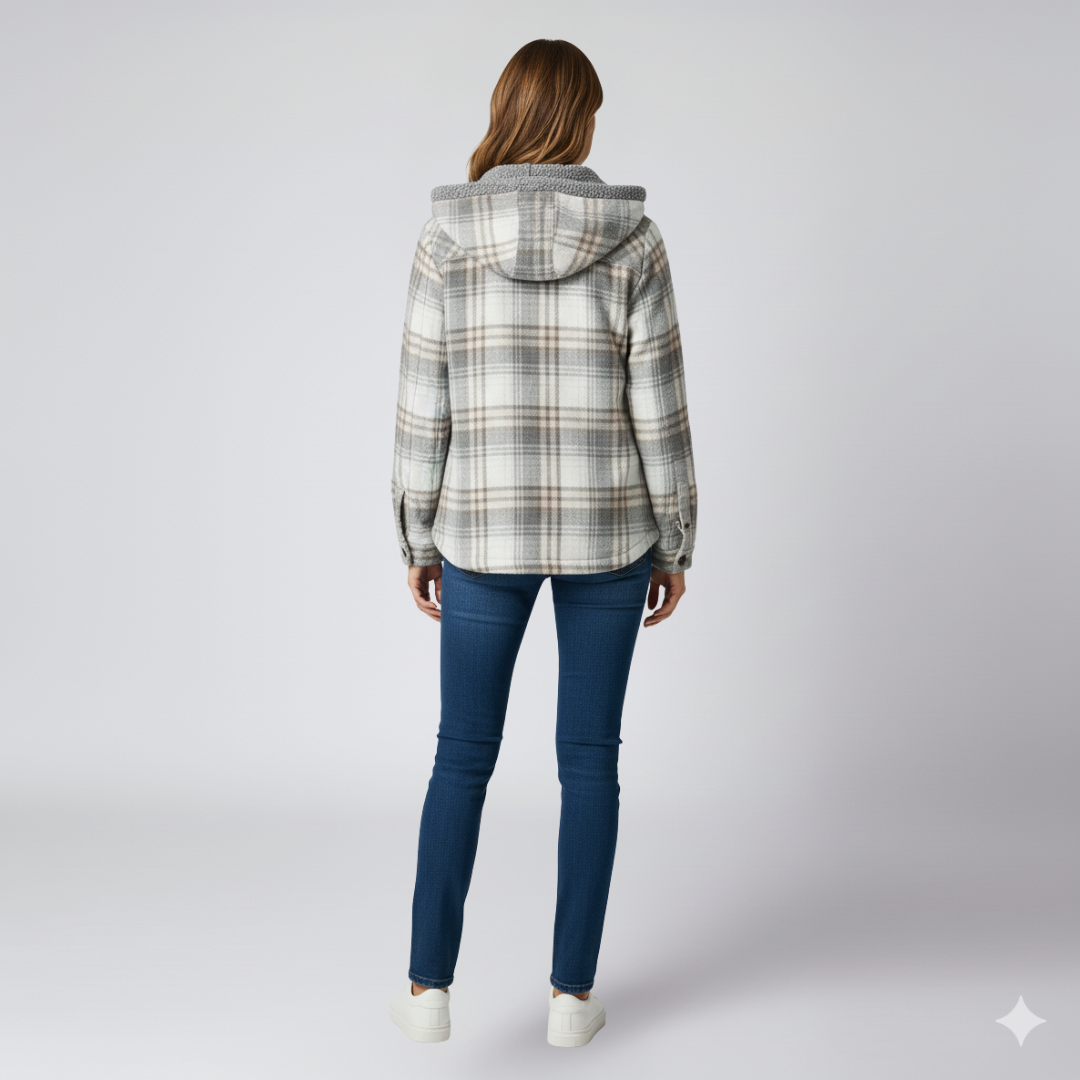 Elizabeth | Autumn Jacket - Hooded Plaid Outerwear for Women