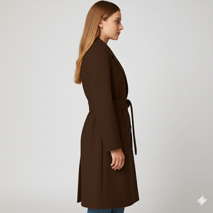 Coleen | Winter Coat - Double-Breasted Classic Outerwear with Waist Belt for Women