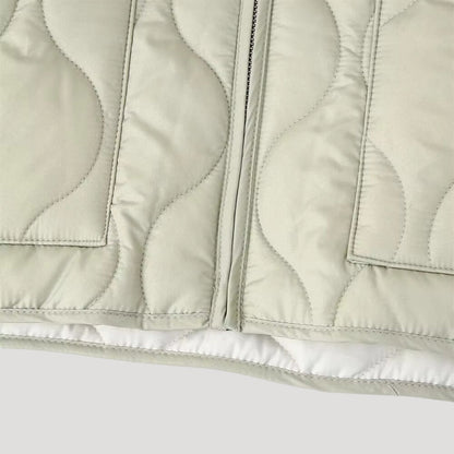 Women’s Wave Quilted Collarless Zip Jacket