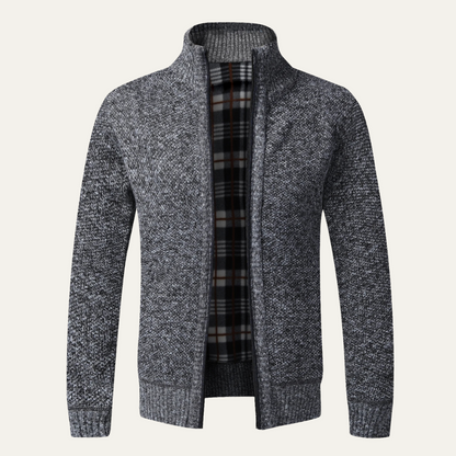 Men’s Textured Full Zip Knit Cardigan Jacket