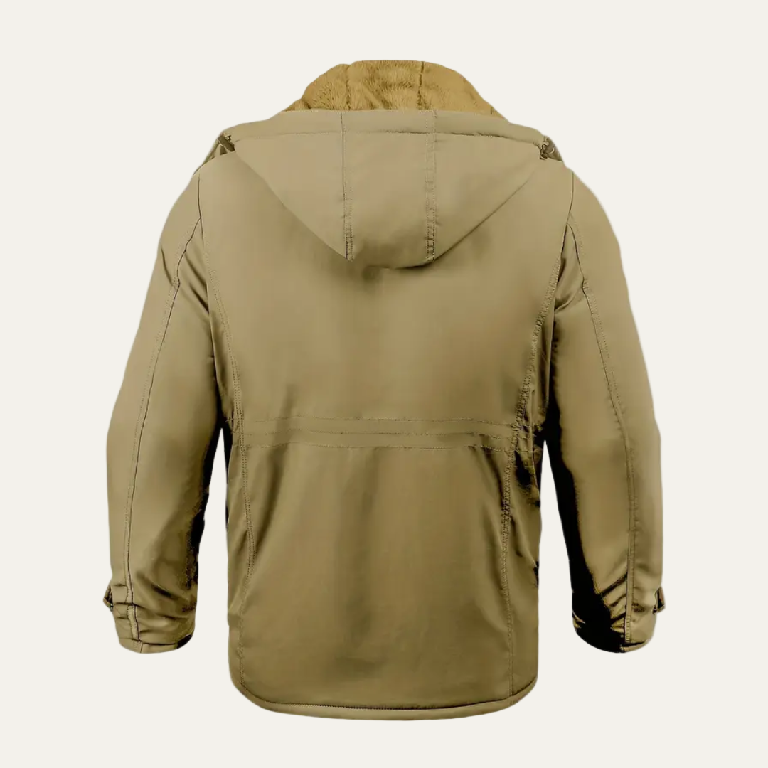 Men’s Insulated Outdoor Parka with Hood and Utility Pockets