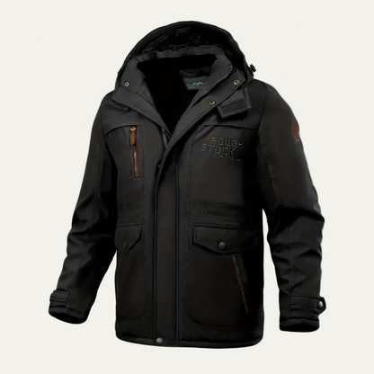 Men’s Insulated Outdoor Parka with Hood and Utility Pockets