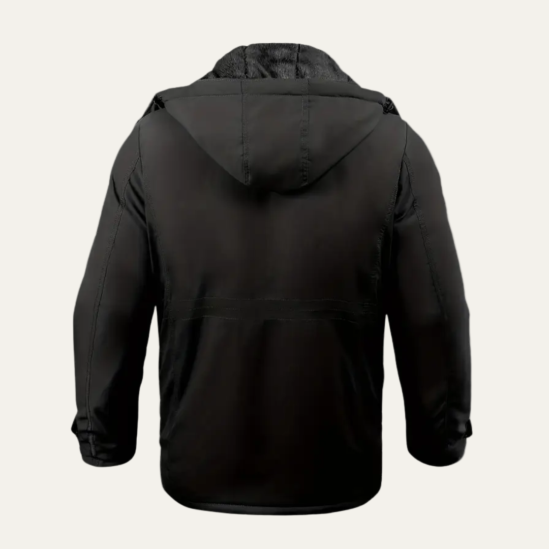 Men’s Insulated Outdoor Parka with Hood and Utility Pockets