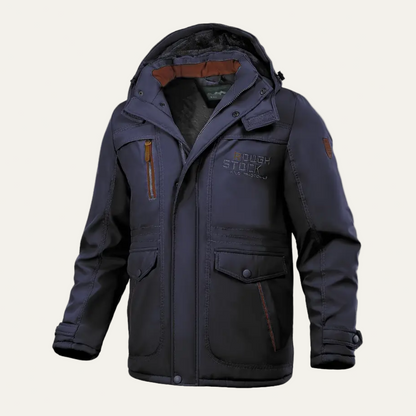 Men’s Insulated Outdoor Parka with Hood and Utility Pockets
