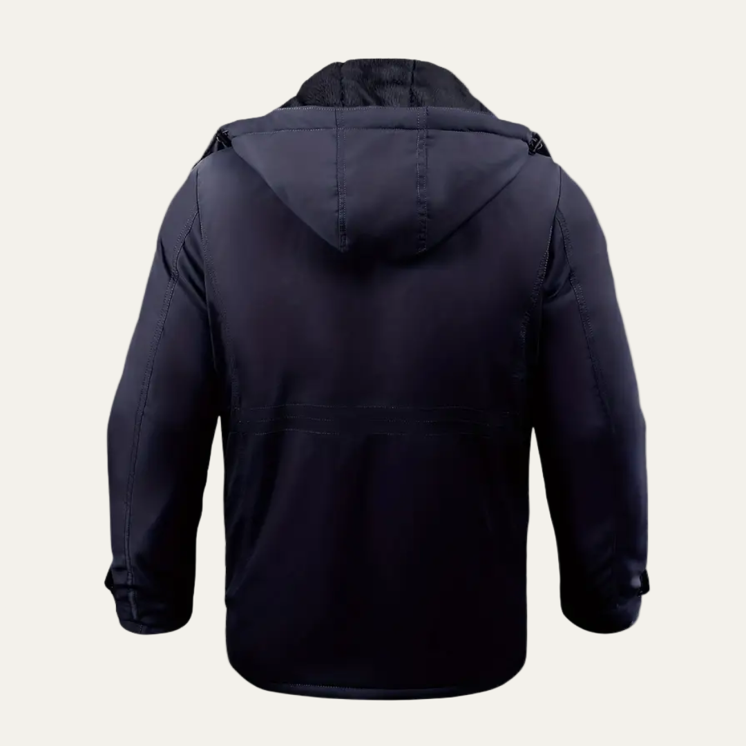Men’s Insulated Outdoor Parka with Hood and Utility Pockets