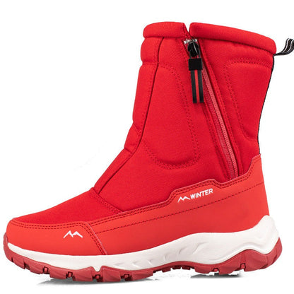 Women's winter boots with side zipper - waterproof, non-slip, durable snow boots with warm lining