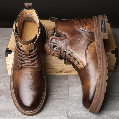 The Milazzo Men’s High Top Lace Up Leather Boots