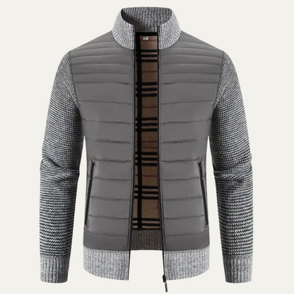 The Bordeaux Men’s Winter Bomber Jacket with Knit Sleeves