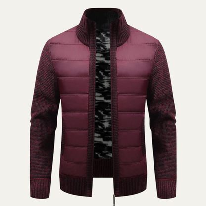 The Caserta Men’s Warm Winter Zip Up Quilted Knit Puffer Jacket