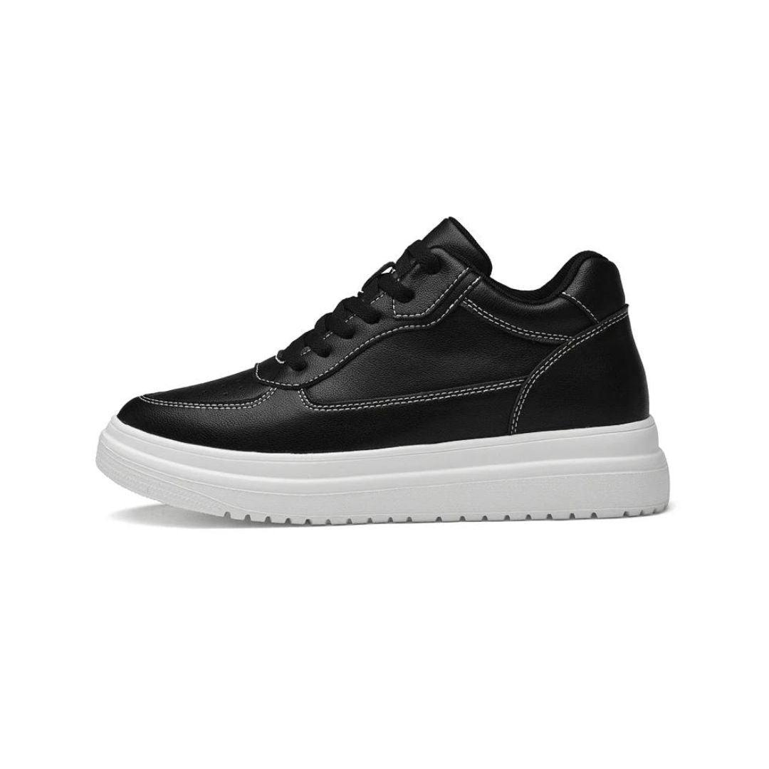 Theodore Leather Mid-Top Sneakers | Elevated Platform Lace-Up Sneakers