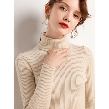 Women's Fitted Crew Neck Knit Sweater