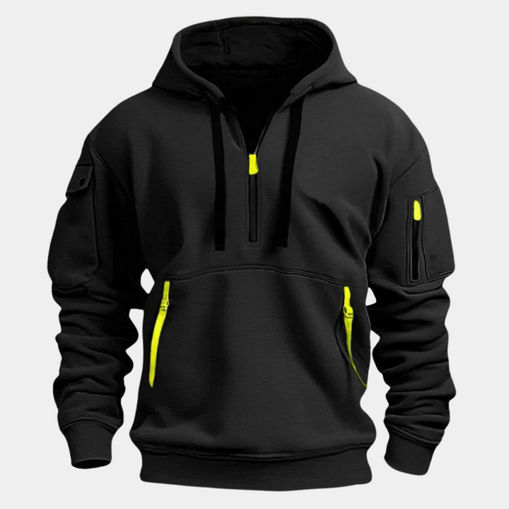 Men’s Multi Pocket Fleece Hooded Casual Shirt