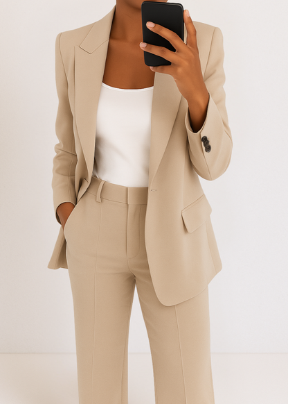 Classic 2-Piece Woman's Suit Jacket and Pants
