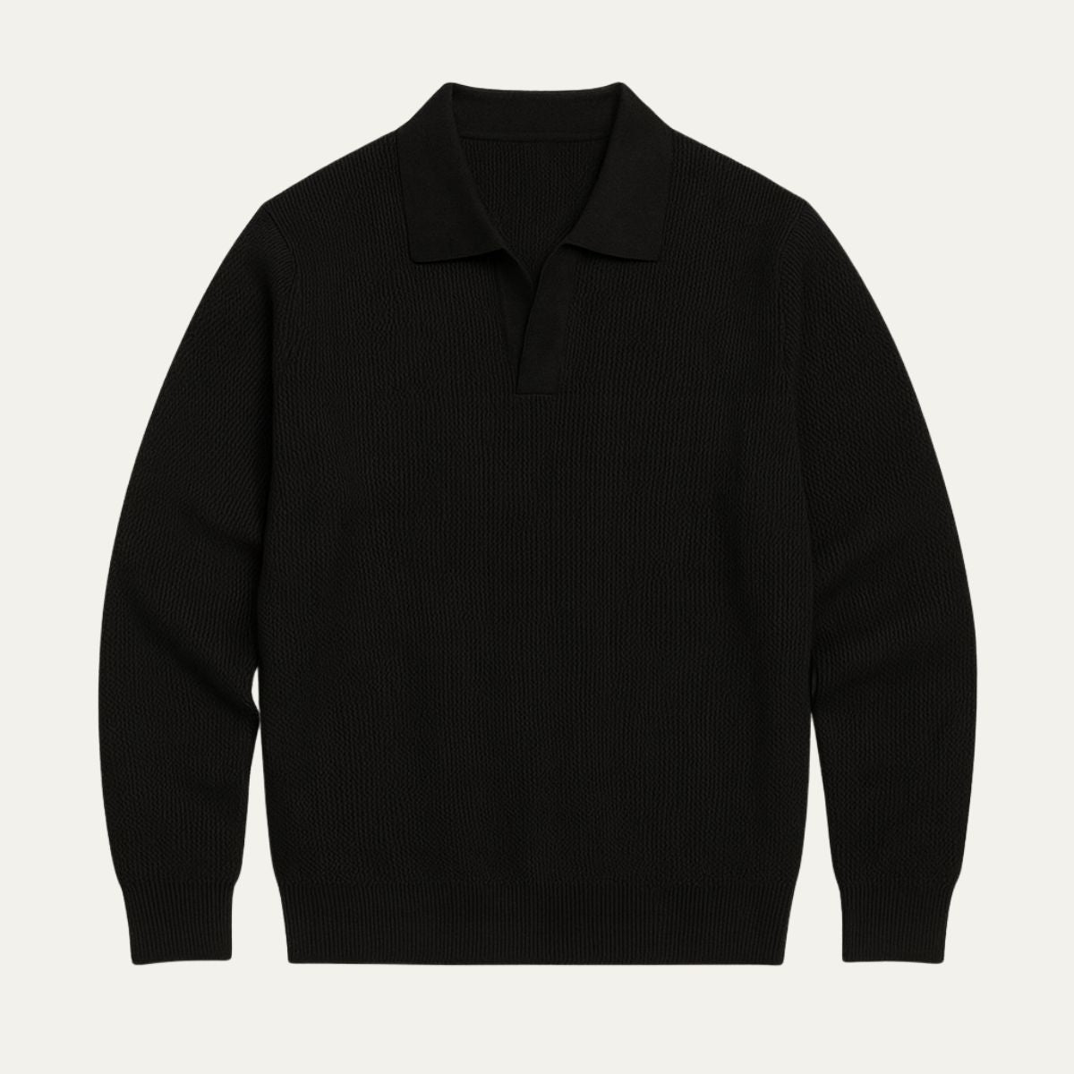 Men’s Ribbed Polo Knit Sweater