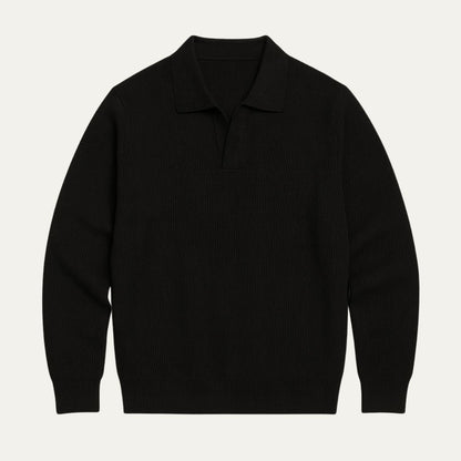Men’s Ribbed Polo Knit Sweater