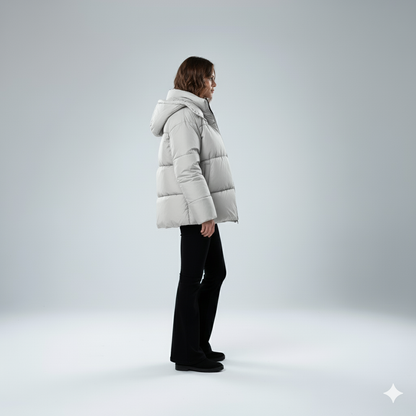 Jasmine | Padded Jacket - Oversized Quilted Hooded Winter Coat for Women