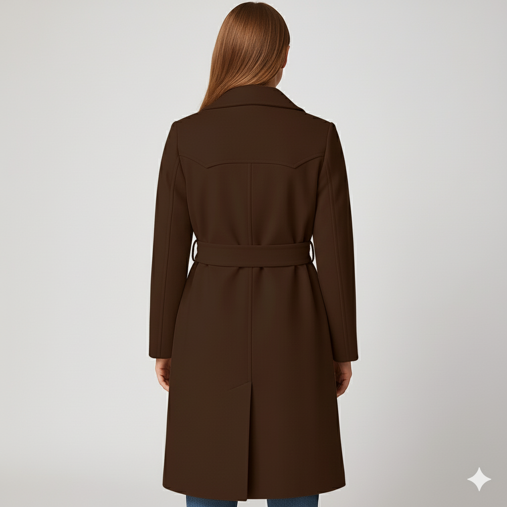 Coleen | Winter Coat - Double-Breasted Classic Outerwear with Waist Belt for Women