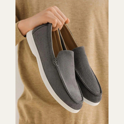 Men’s Suede Driving Moccasins with Metal Keeper Detail