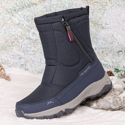 Women's winter boots with side zipper - waterproof, non-slip, durable snow boots with warm lining