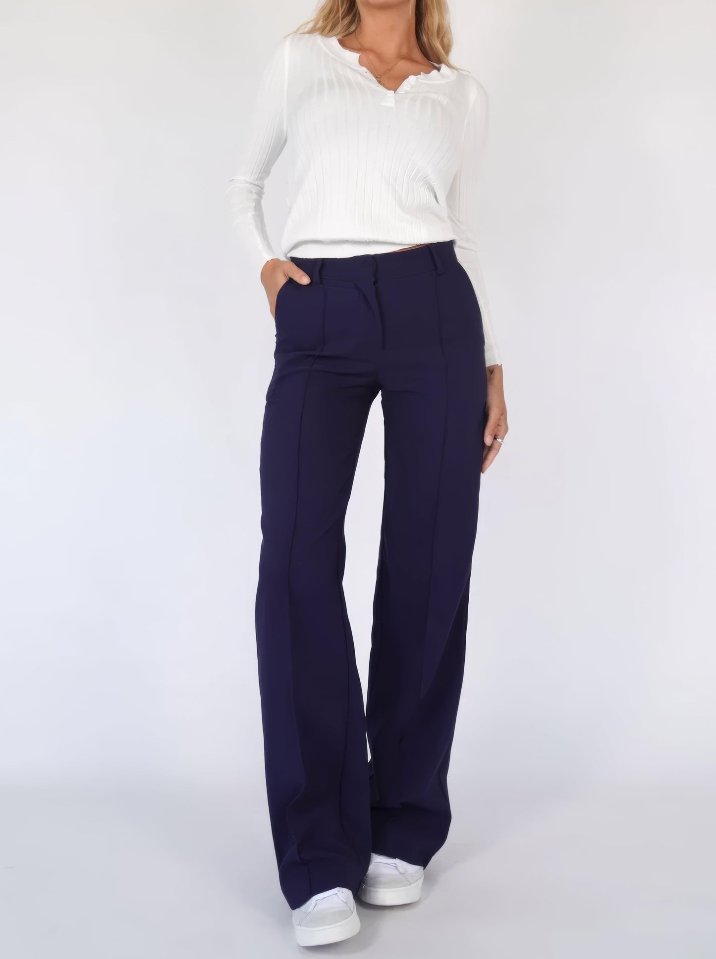 Stylish High Waisted Loose Fit Trousers