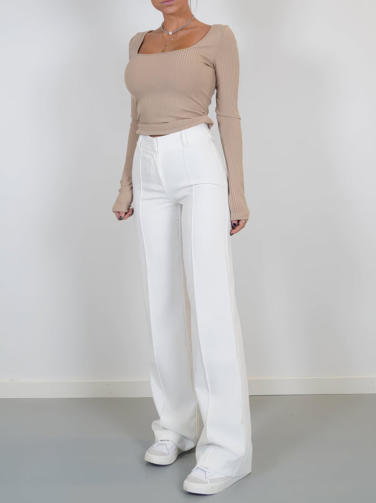 Stylish High Waisted Loose Fit Trousers