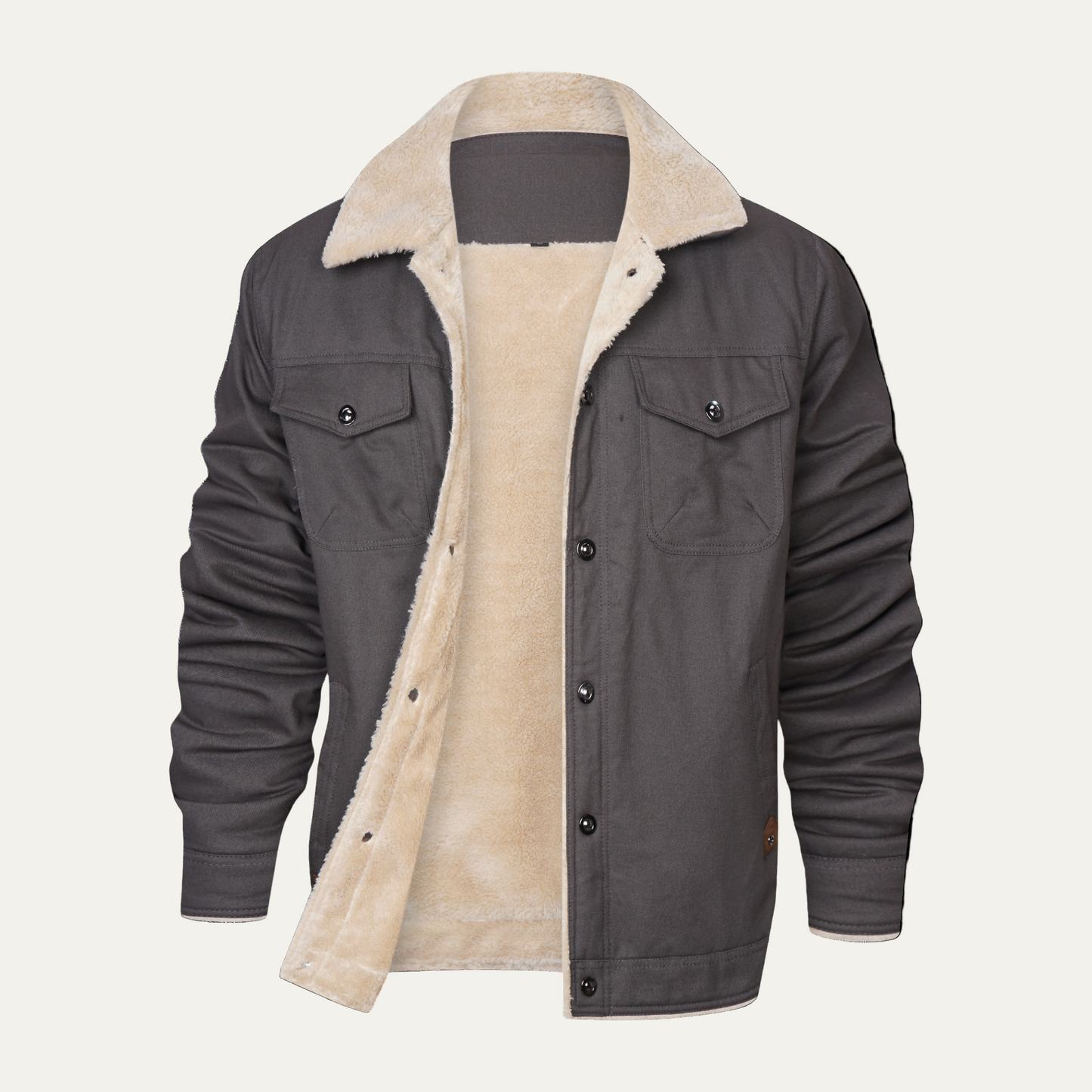 Men’s Fleece Lined Utility Button Jacket