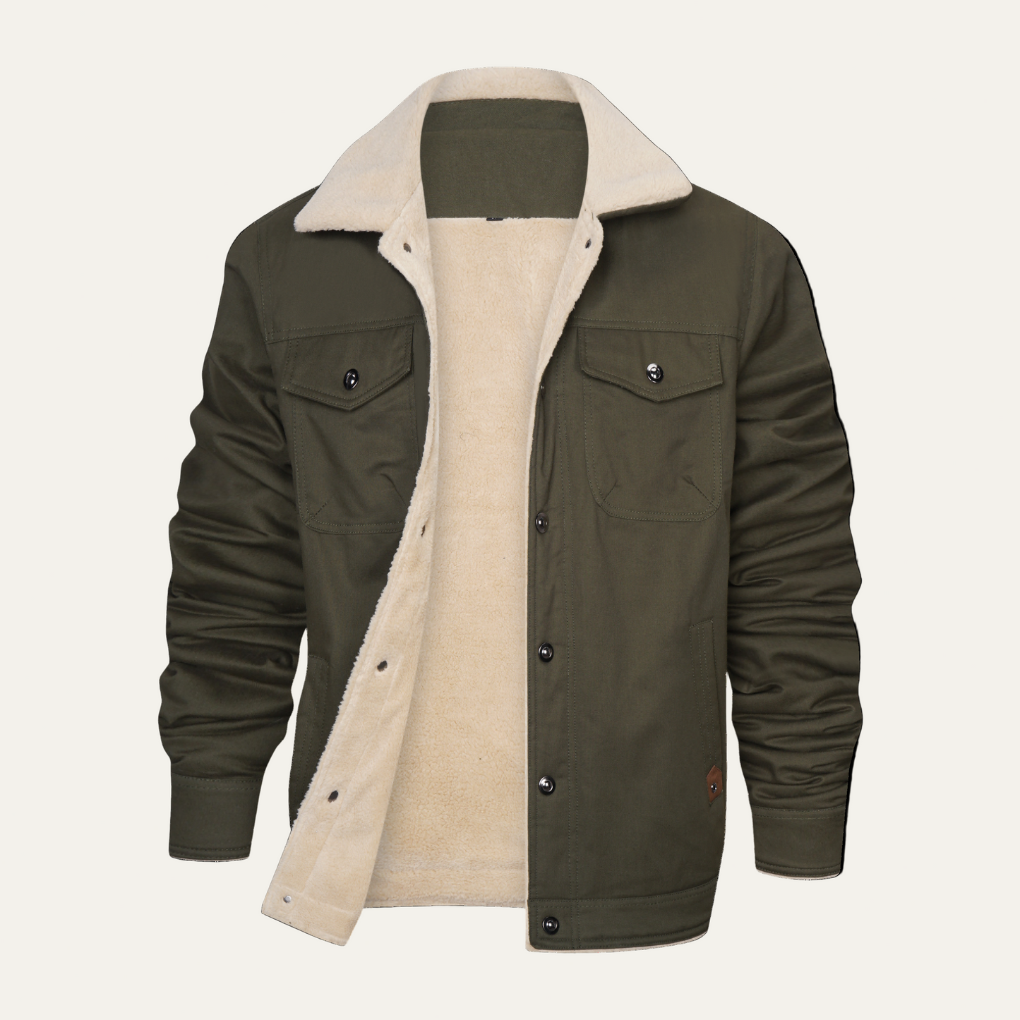 Men’s Fleece Lined Utility Button Jacket