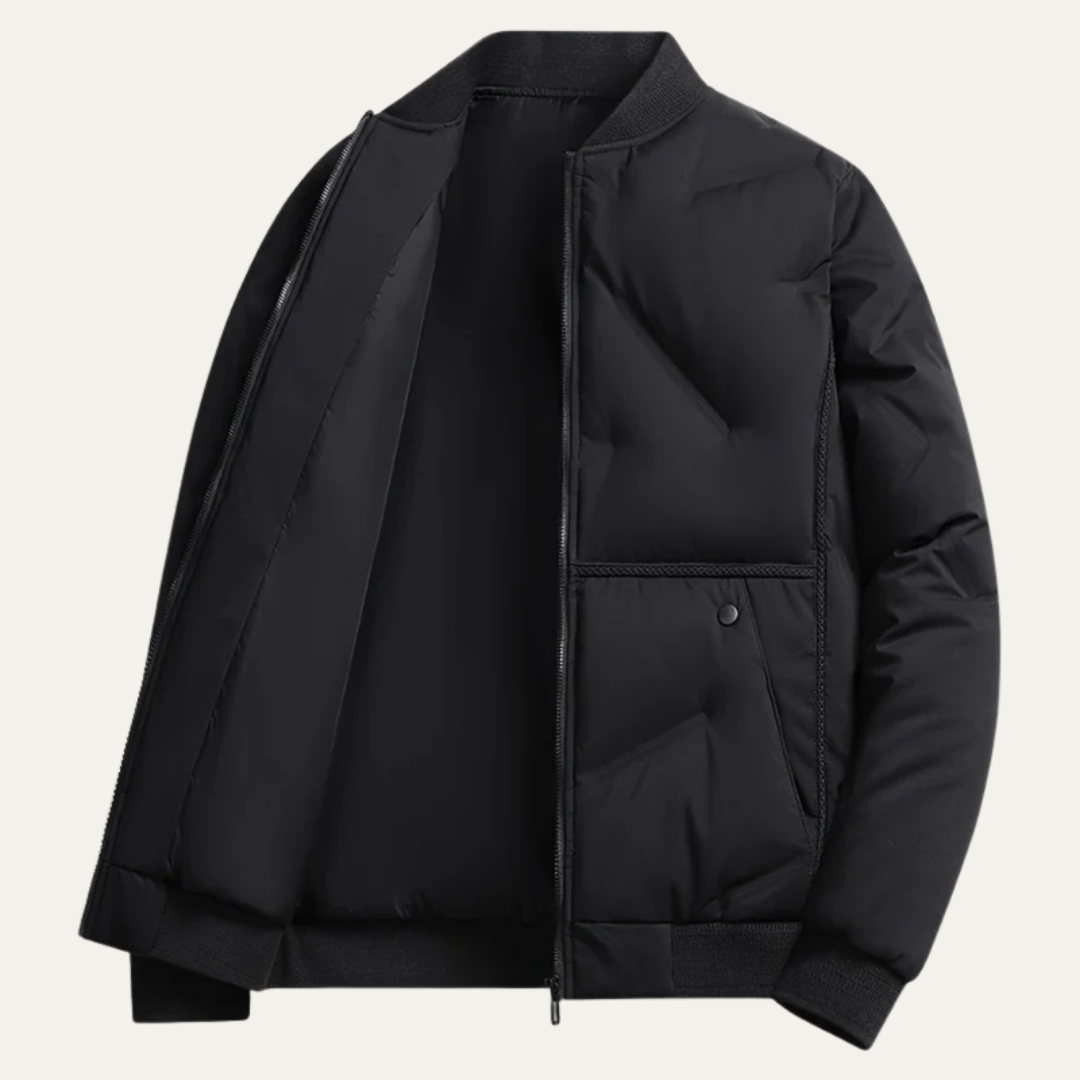 Men’s Quilted Rib Collar Bomber Jacket