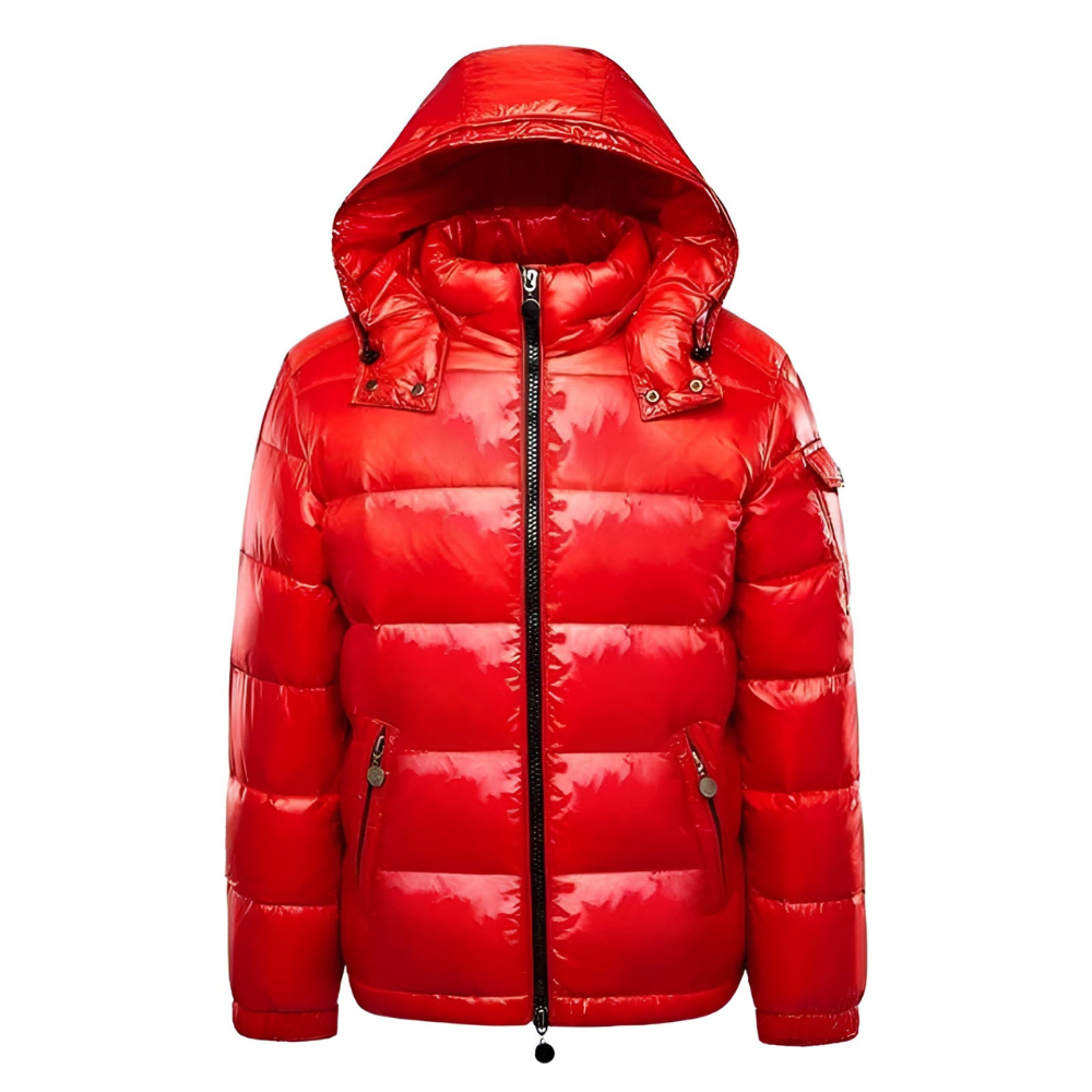 Men’s Winter Glossy Hooded Puffer Jacket