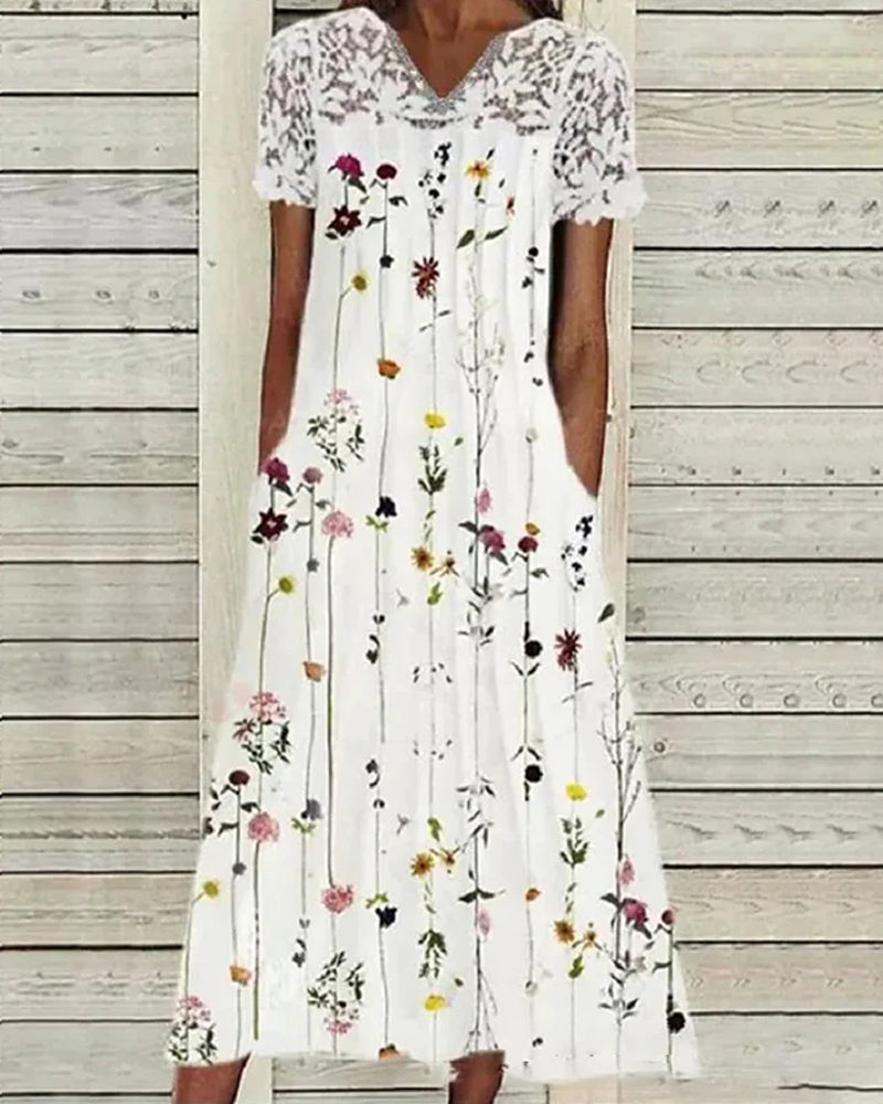 Casual Floral Print Sundress for Women - BritishElegance