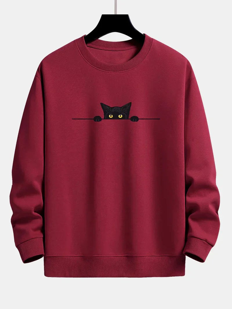 Relaxed Noah Sweatshirt Featuring a Black Cat Design