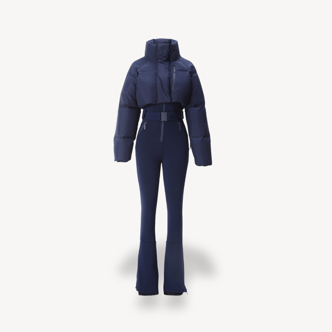 Women's Puffer Jacket with Belted Pants