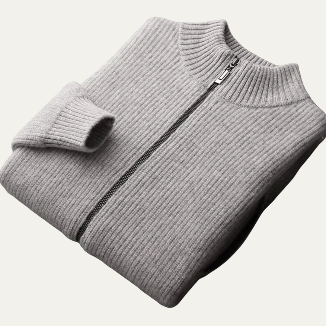Men’s Ribbed Full-Zip Cardigan