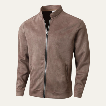 Men’s Minimalist Stand Collar Track Bomber Jacket